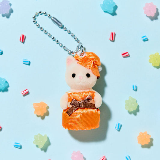 Silk cat baby keychain